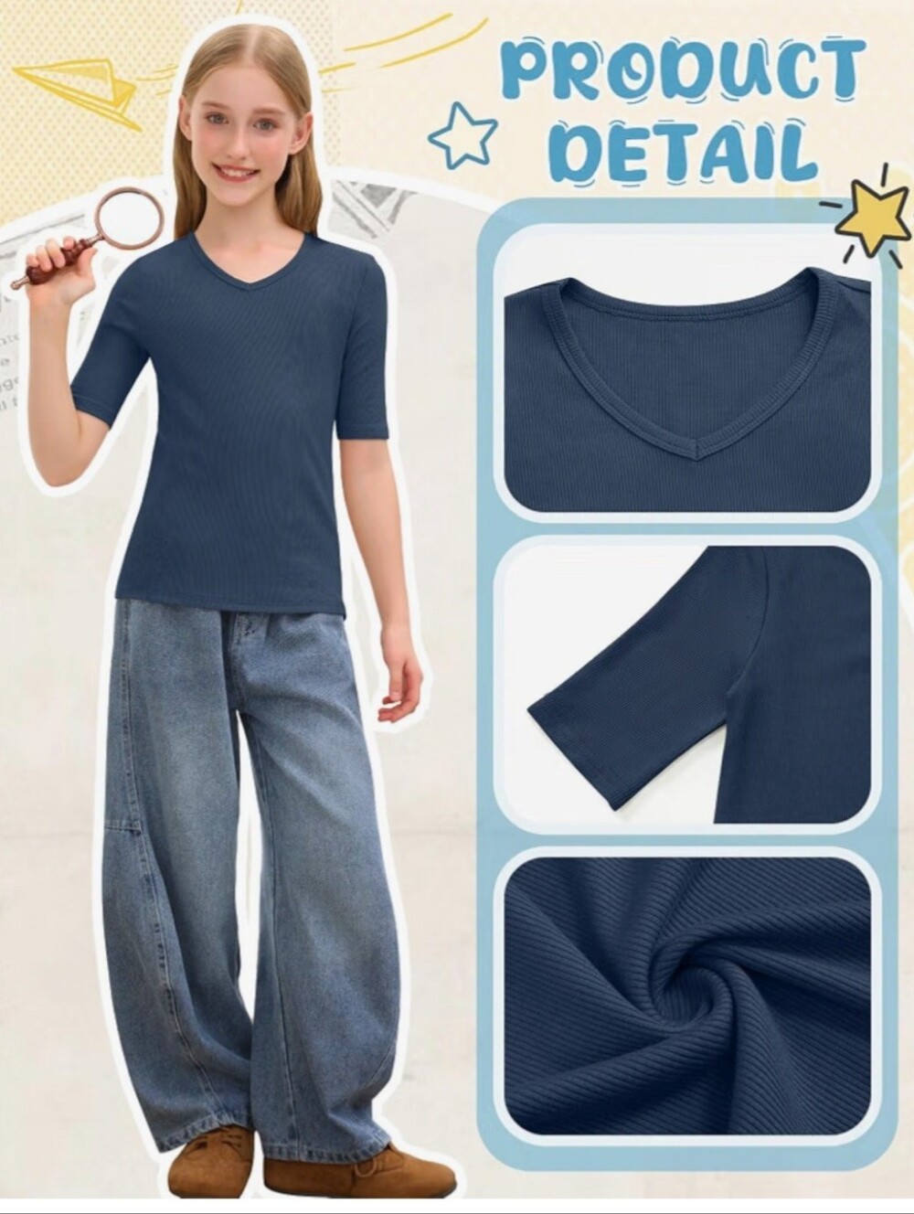 Girls Ribbed Tops - 4 pk - Picture 5 of 6